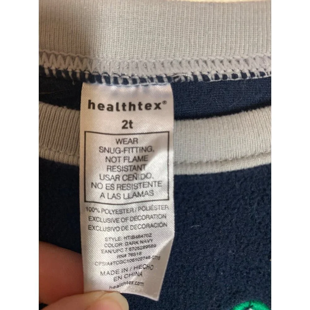 Healthtex Long Sleeve Sleep Shirt Dinosaur Shirt Blue Toddler Boys Size 2T